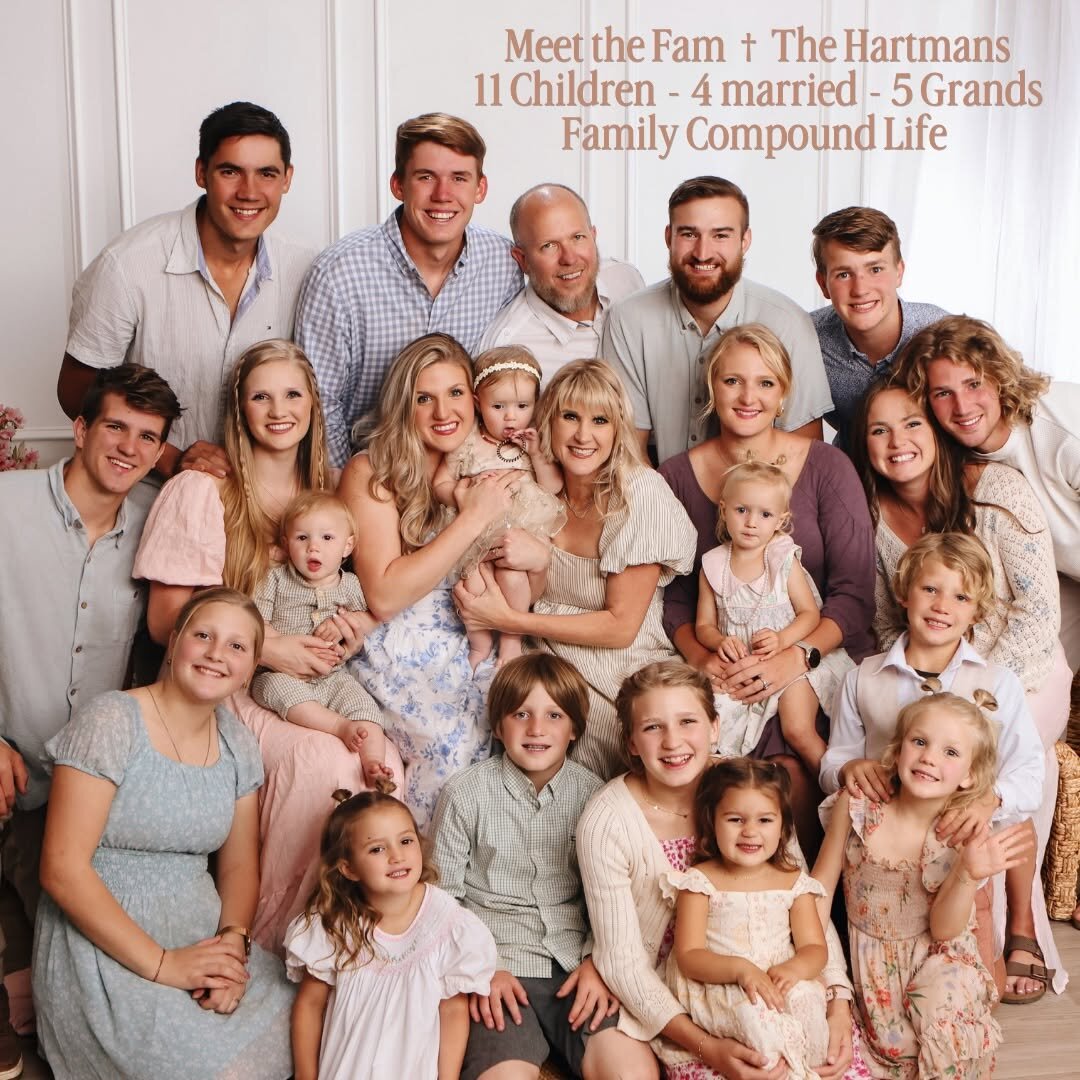The Hartman family gathered together for a portrait